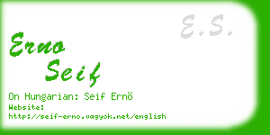 erno seif business card